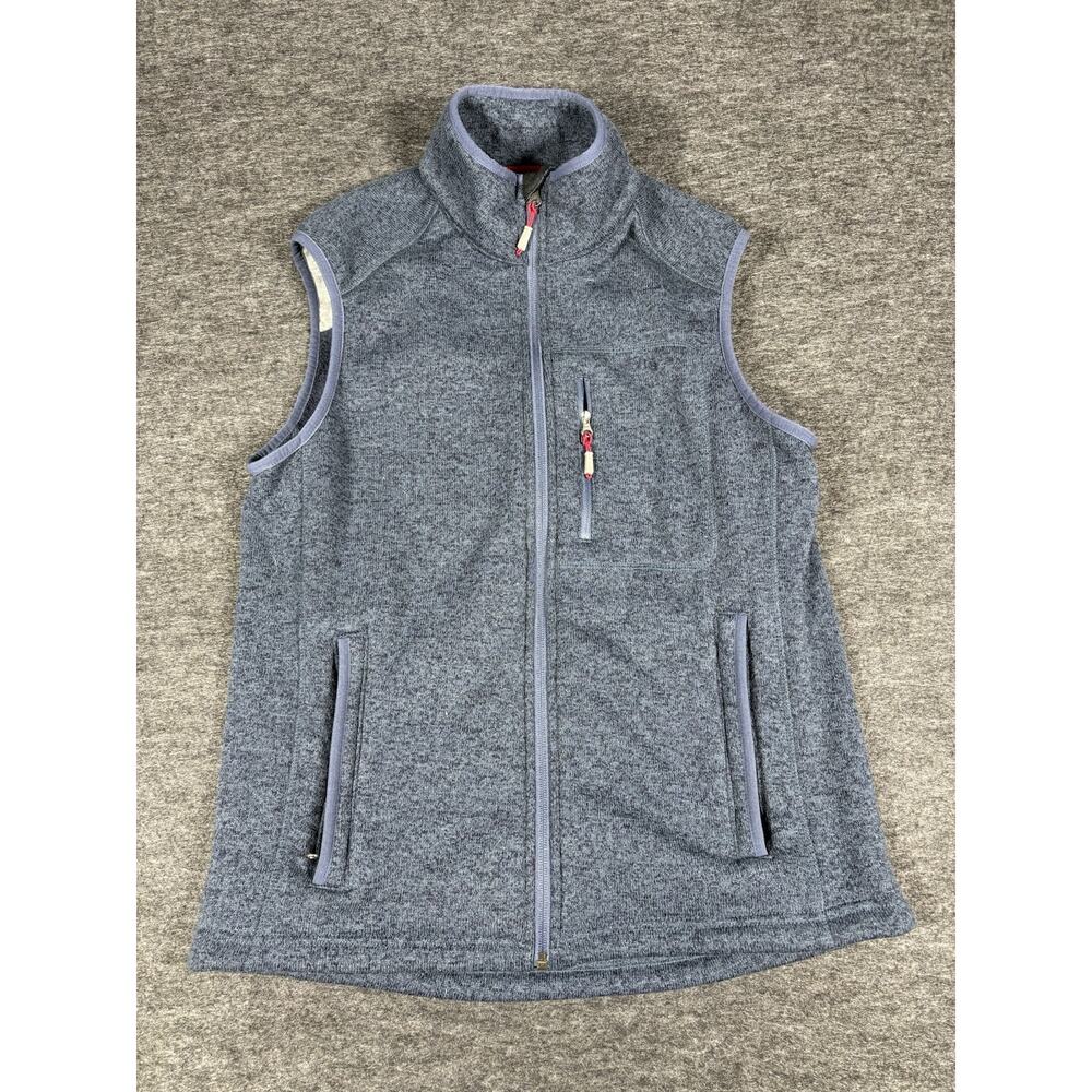 Orvis Vest Mens Medium Blue R65 Sweater Fleece Full Zip Outdoor Sleeveless